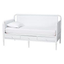 Baxton Studio Lucera 3-Drawer Daybed with Bobbin Frame, Twin, White